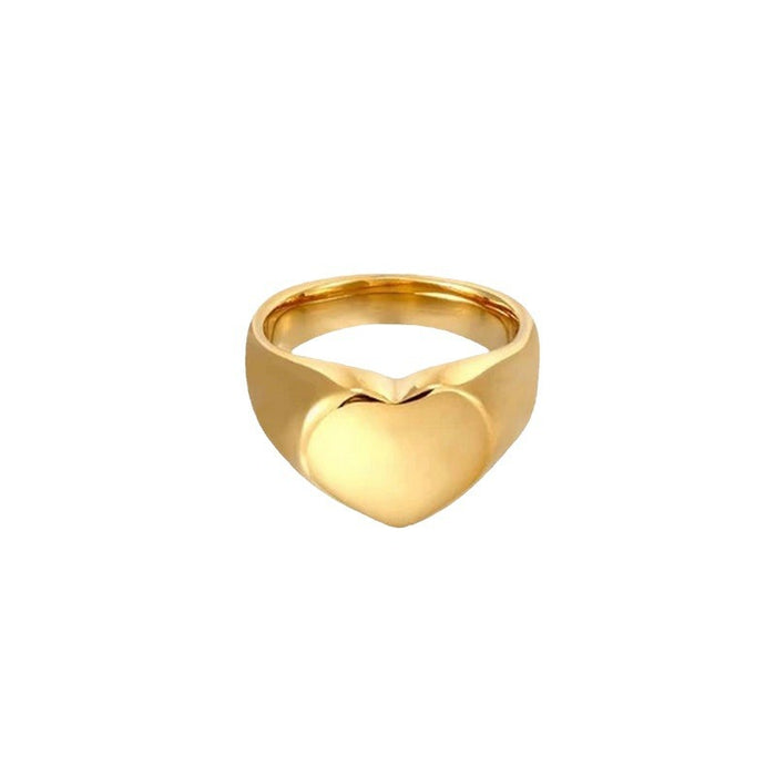 18K Gold Stainless Steel Crossed Lines Ring with Wave Pattern