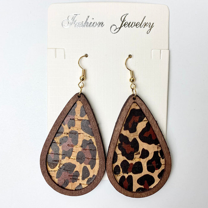 Flower wooden earrings