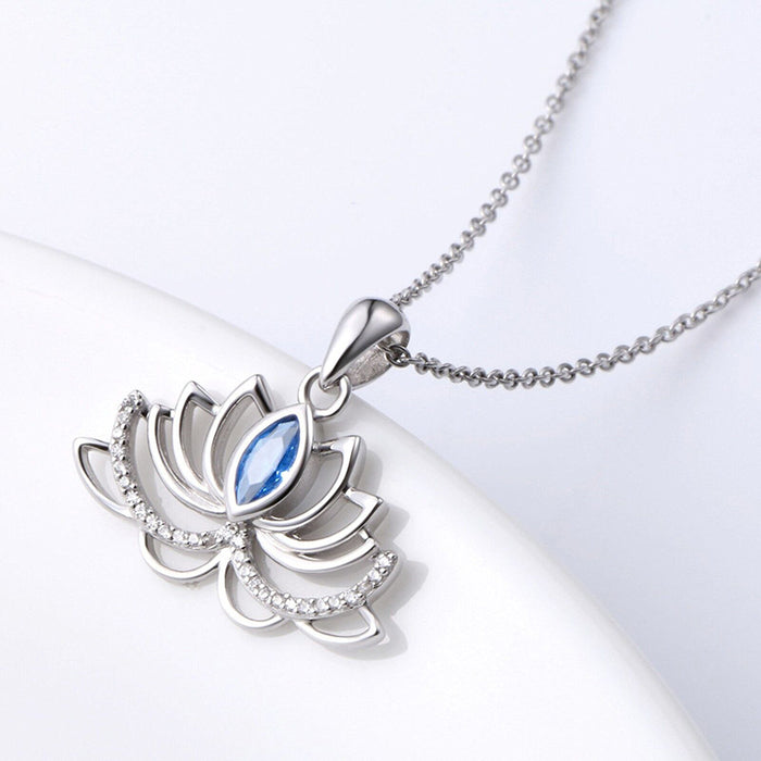 Hollow lotus necklace light luxury style necklace