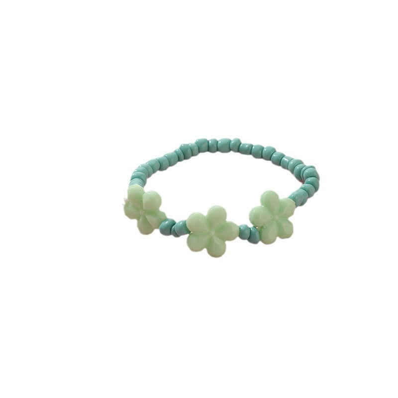 Cute Kids’ Resin Flower Beaded Bracelet - Avocado Pendant Beaded Bracelet