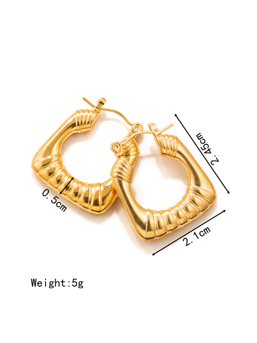 Light luxury earring set 18K stainless steel retro style earrings