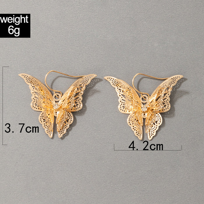 Hollow Butterfly Gold Bohemian Stud Earrings