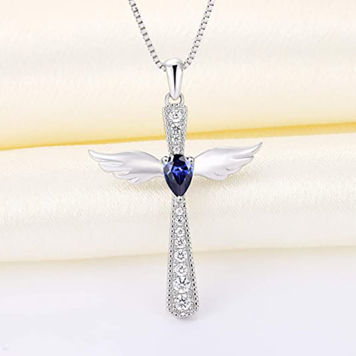 Angel Wings Cross Pendant Autumn and Winter Fashion Clavicle Necklace