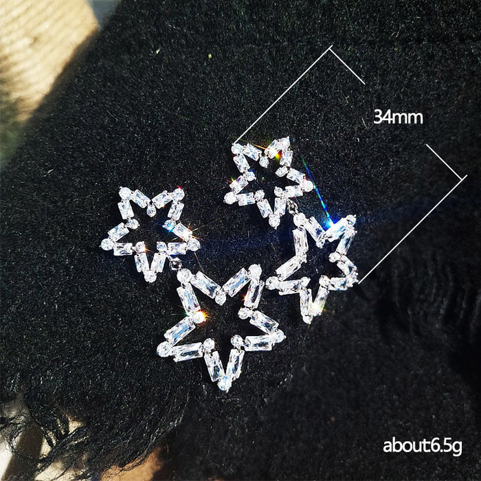 U-shaped ear clips zircon earrings