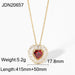 Stainless Steel Gold Plated Square Zirconia Necklace - wallojewerly 