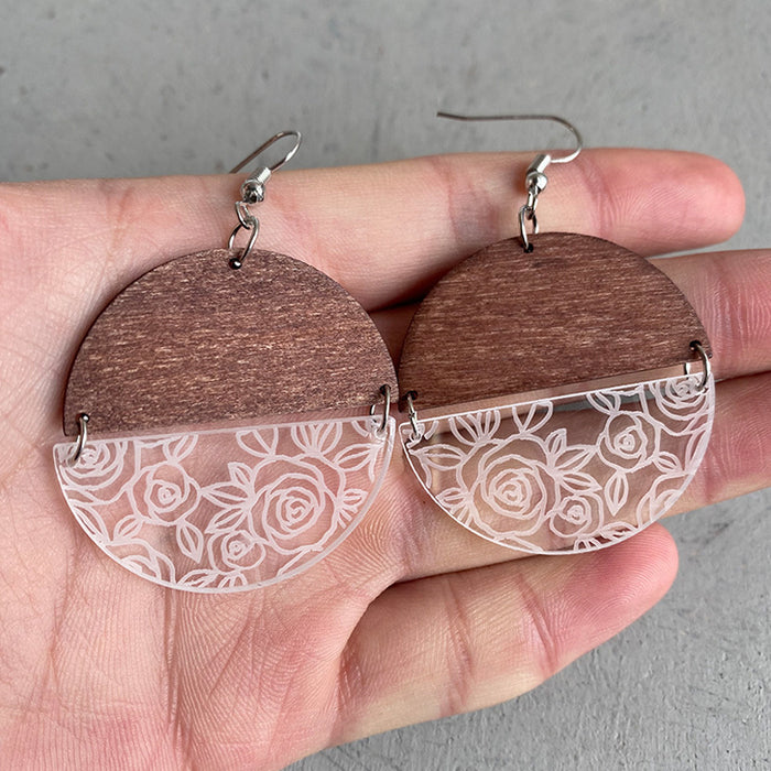 Rose floral acrylic earrings