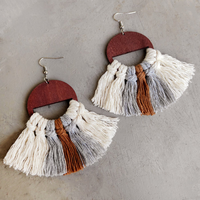 Handwoven Bohemian Tassel Earrings for Simple Ethnic Style