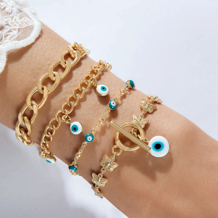 Bohemian Evil Eye Bracelet Set – Multi-Layered Beaded Jewelry