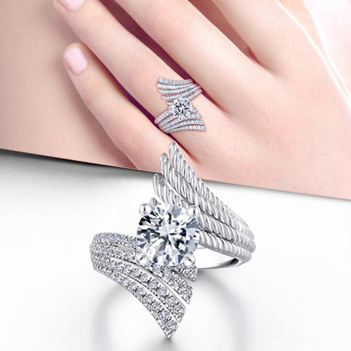 Angel Wings Ring Luxury Temperament All-match Ring