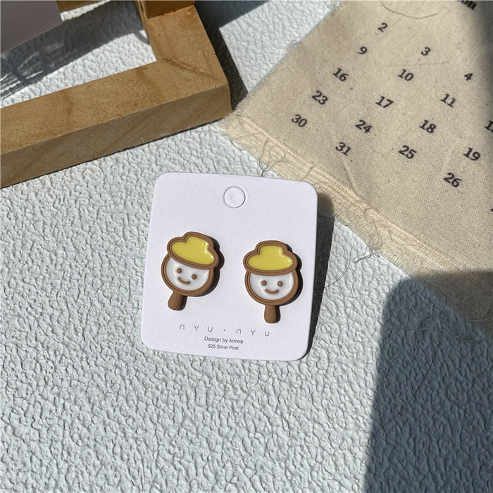 Cute and sweet earrings | Original personalized milk tea ice cream fun earrings