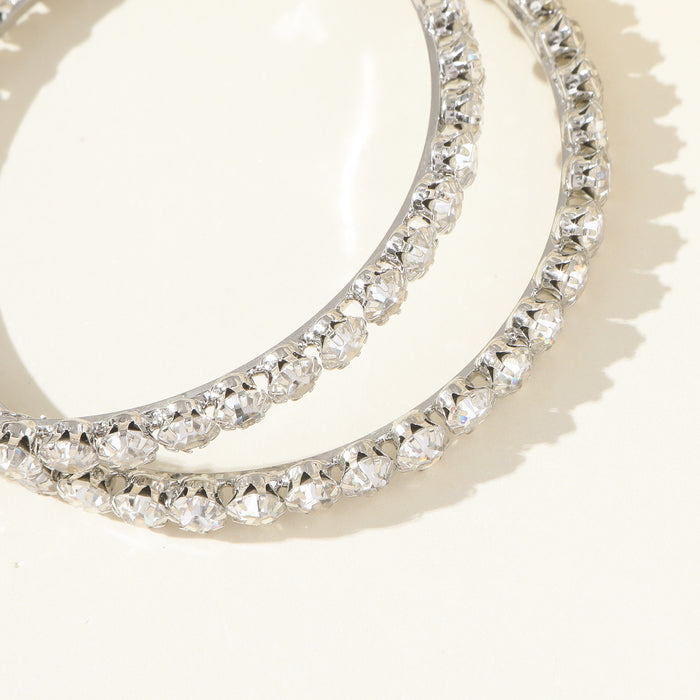 Vintage Oil Drop Earrings - Exaggerated Rhinestone Dangles for a Chic Look
