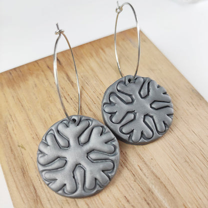 Christmas Clay Earrings - Heart, Tree, and Snowflake Original Design