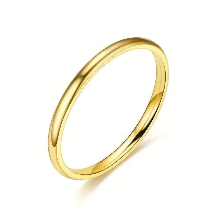 Korean style simple arc full finger ring for men