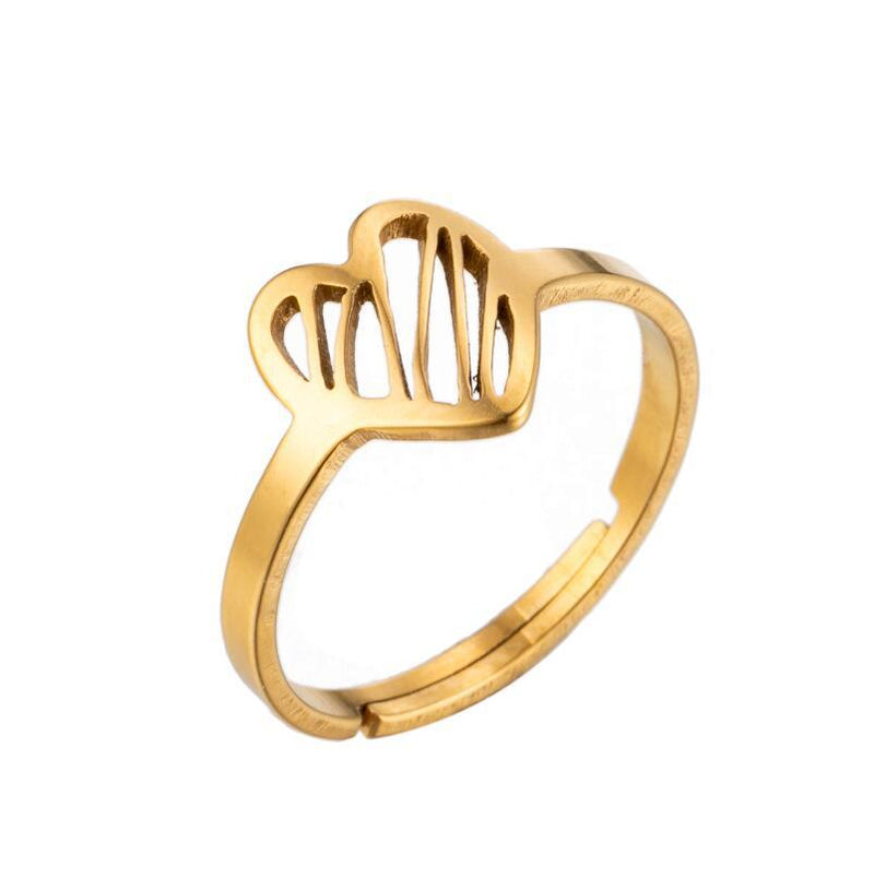 Anillo de amor geométrico, estilo retro frío japonés y coreano, una flecha a través del anillo del corazón al por mayor