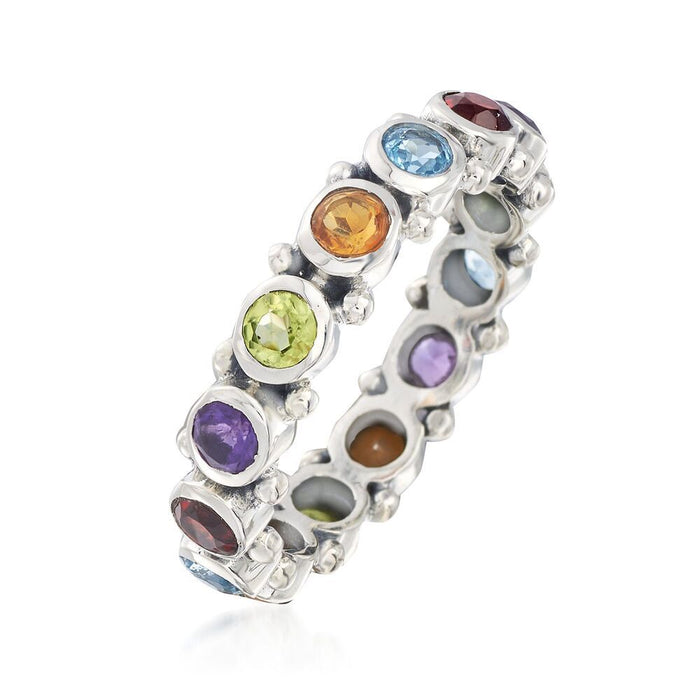 Single row colorful zircon ring for women simple row ring