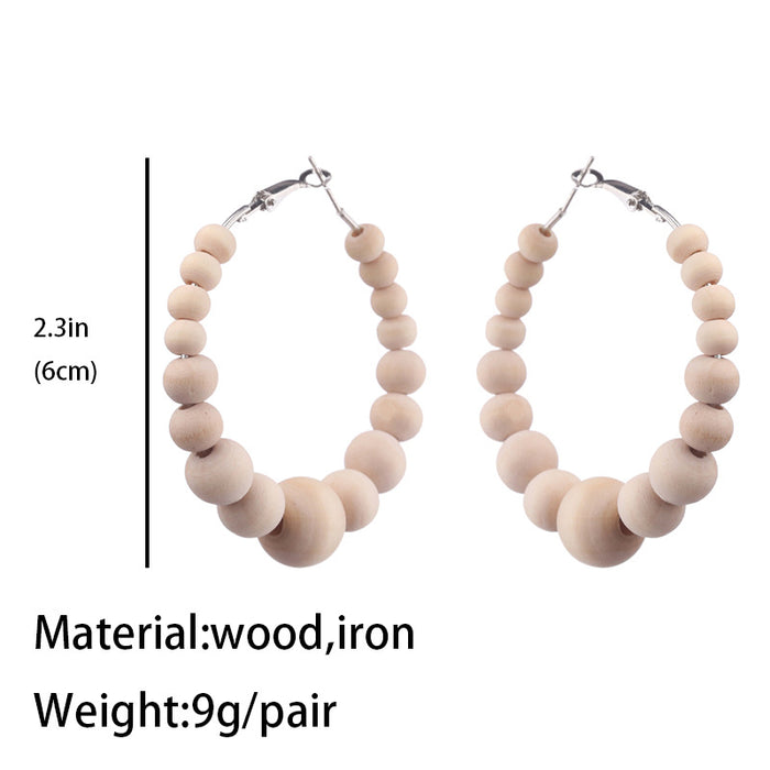 Wooden beaded earrings