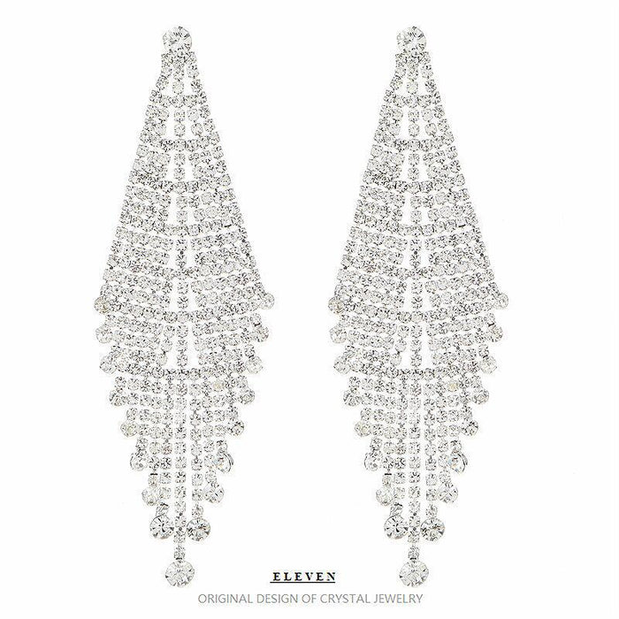 2022 Long Tassel Earrings - Bold Rhinestone Jewelry for Women