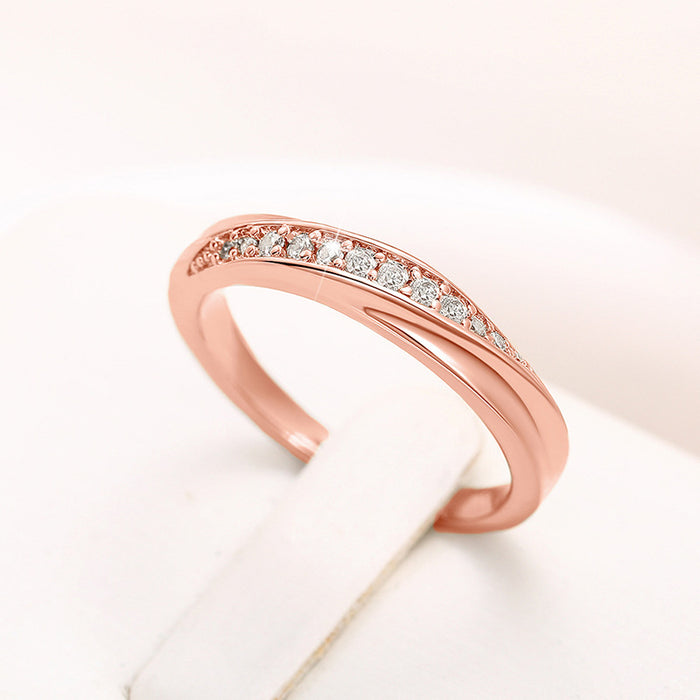 Light luxury micro-inlaid couple rings ladies niche fashion rings