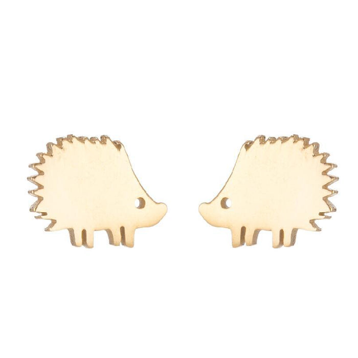 Hedgehog earrings, Japanese simple cute ins fashion small mini animal earrings cross-border accessories in stock