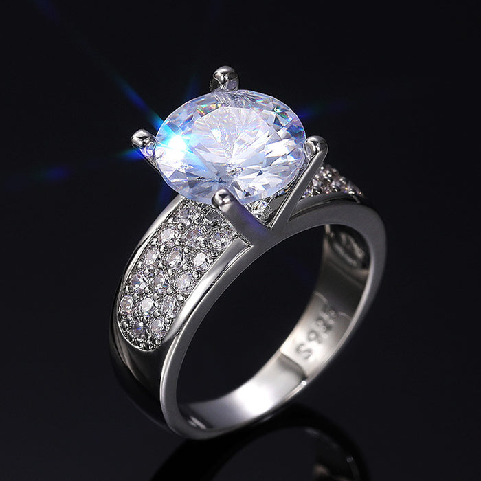 Zircon Gemstone Ring Women's Wedding Anniversary Gift