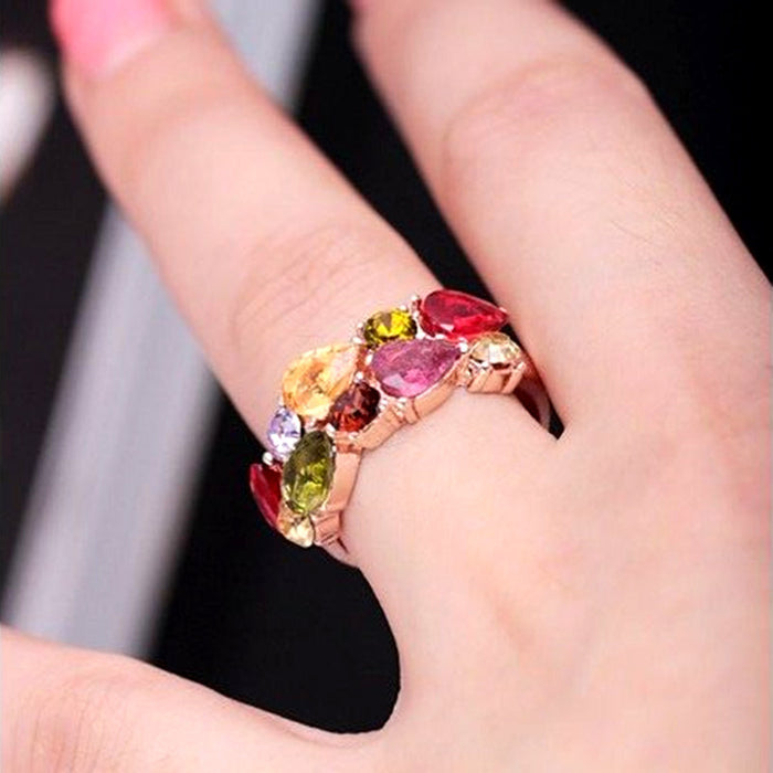 Colored zircon ring Mona Lisa style colored diamond ring