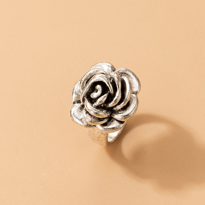 Love letter LOVE fishbone animal geometric ring