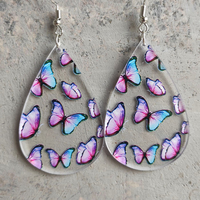 Transparent acrylic broadleaf earrings