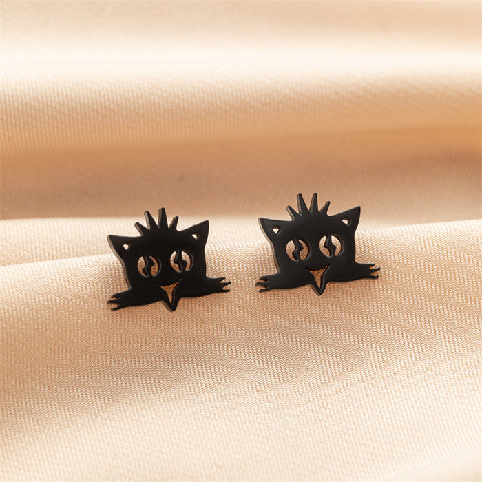 Mini Cat Paw Stainless Steel Stud Earrings - Adorable Pet Jewelry for Animal Lovers