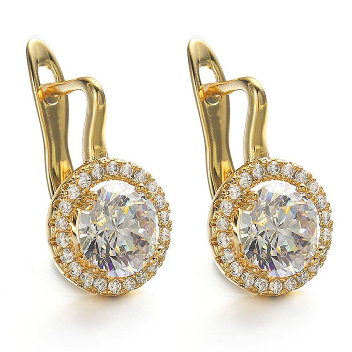 Square diamond earrings fashionable zircon commuter earrings for women