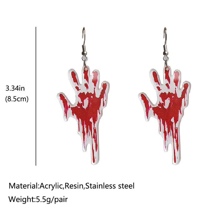 Halloween handprint acrylic earrings