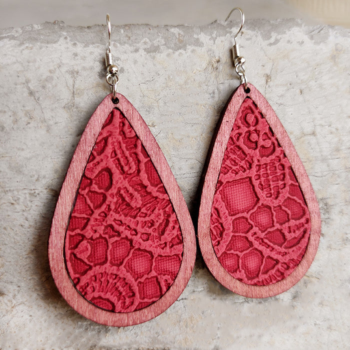 Wooden drop earrings