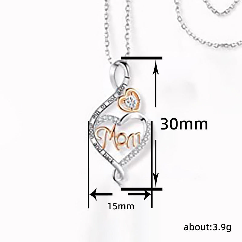 Heart-shaped mom double love necklace Mother's Day exclusive necklace