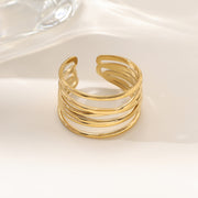 Wholesale 18K gold stainless steel irregular opening rings with furnace vacuum insulation - wallojewerly 