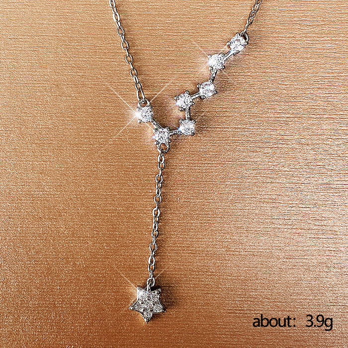 Big Dipper Pendant Tassel Star Clavicle Necklace for Women