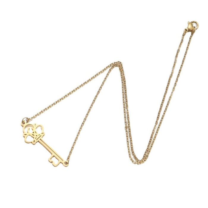 Crown key pendant necklace, ins style fashion summer niche versatile clavicle chain women's wholesale