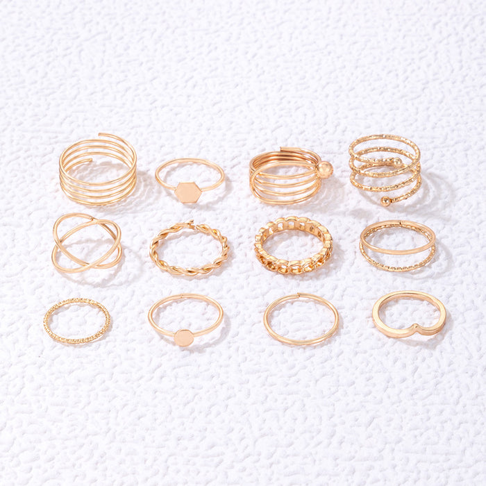 Imitation Gemstone Four-Piece Ring Set