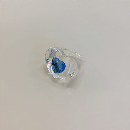 Colored Resin Resin Gemstone Ring - wallojewerly 