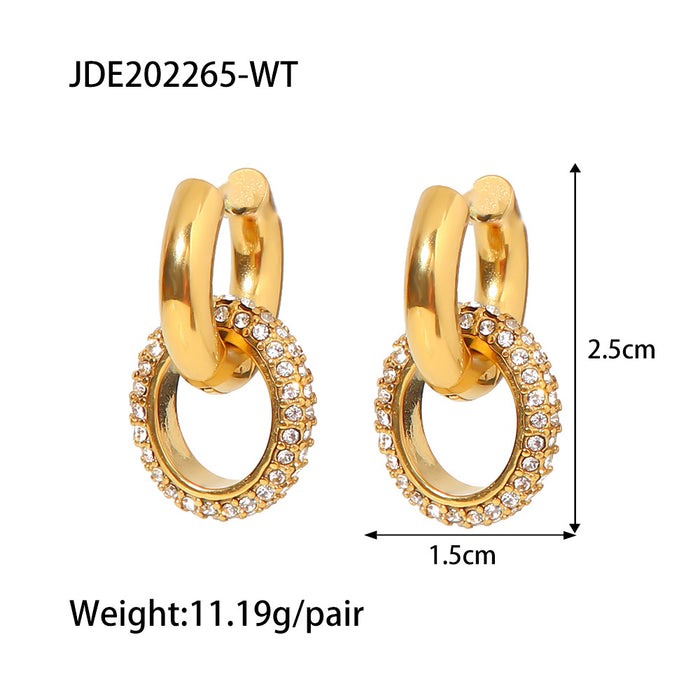 18K Gold Plated Stainless Steel Woven Earrings - Cross-Border Fashion Jewelry