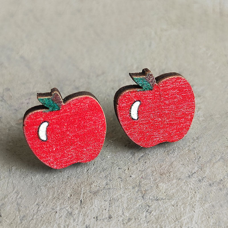 School season book wooden earrings