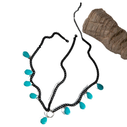 Turquoise Pendant Head Chain with Exotic Design for Women