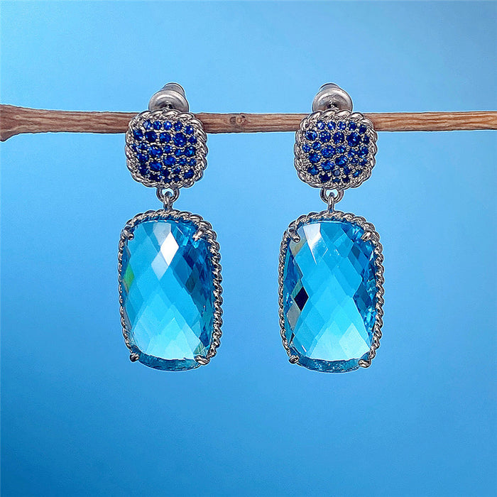 Aquamarine earrings luxury zircon earrings for women