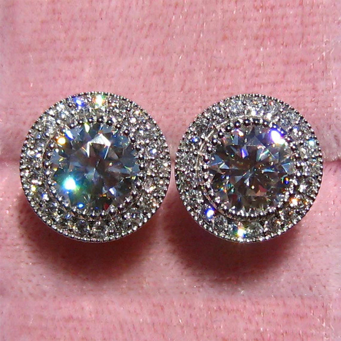 Pendientes redondos superbrillantes con diamantes