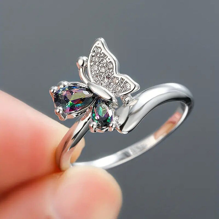 Sweet butterfly ring exquisite niche design female ring