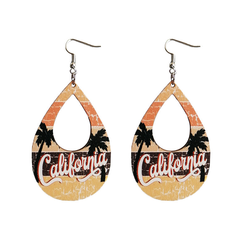 Wooden vacation earrings