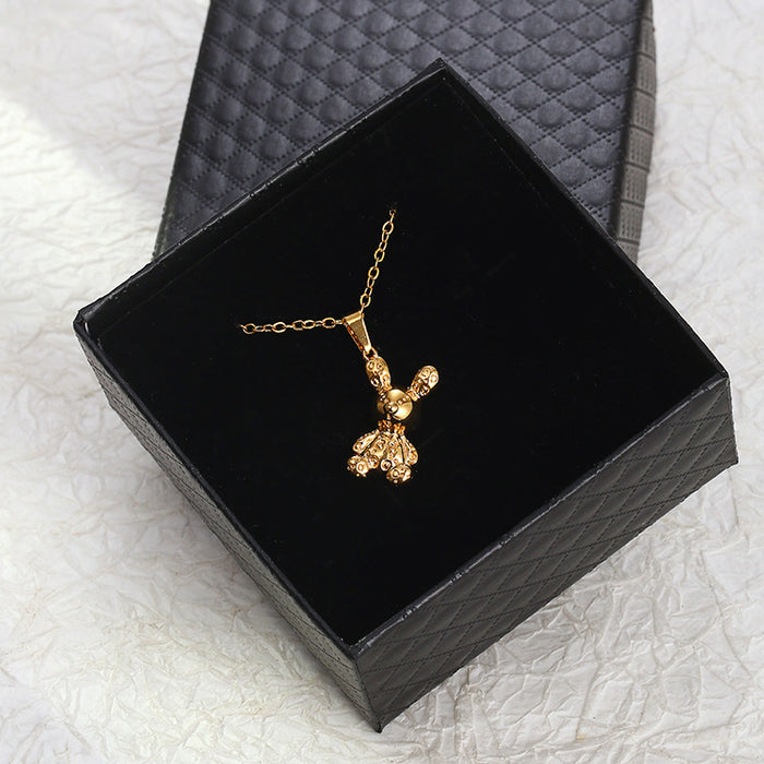 Rabbit Pendant Necklace, 18K Plated Unisex Clavicle Chain