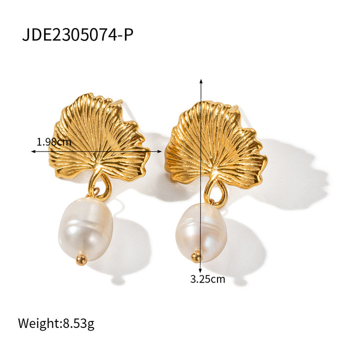 18K Gold Plated Stainless Steel Conch Earrings - Beach Style Summer Jewelry