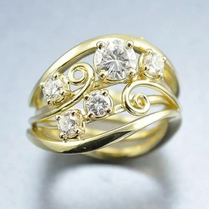 Vintage vine leaf ring hollow multi-layer index finger ring