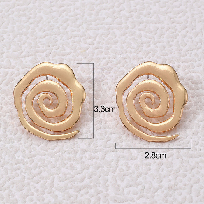 Spiral Stud Earrings Vintage Hoop Earrings