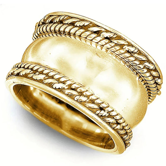 Simple retro domineering ring twisted smooth ins style ring