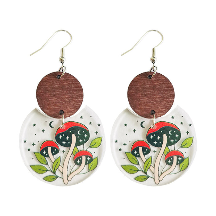 Clear Thanksgiving acrylic mushroom earrings - wallojewerly 